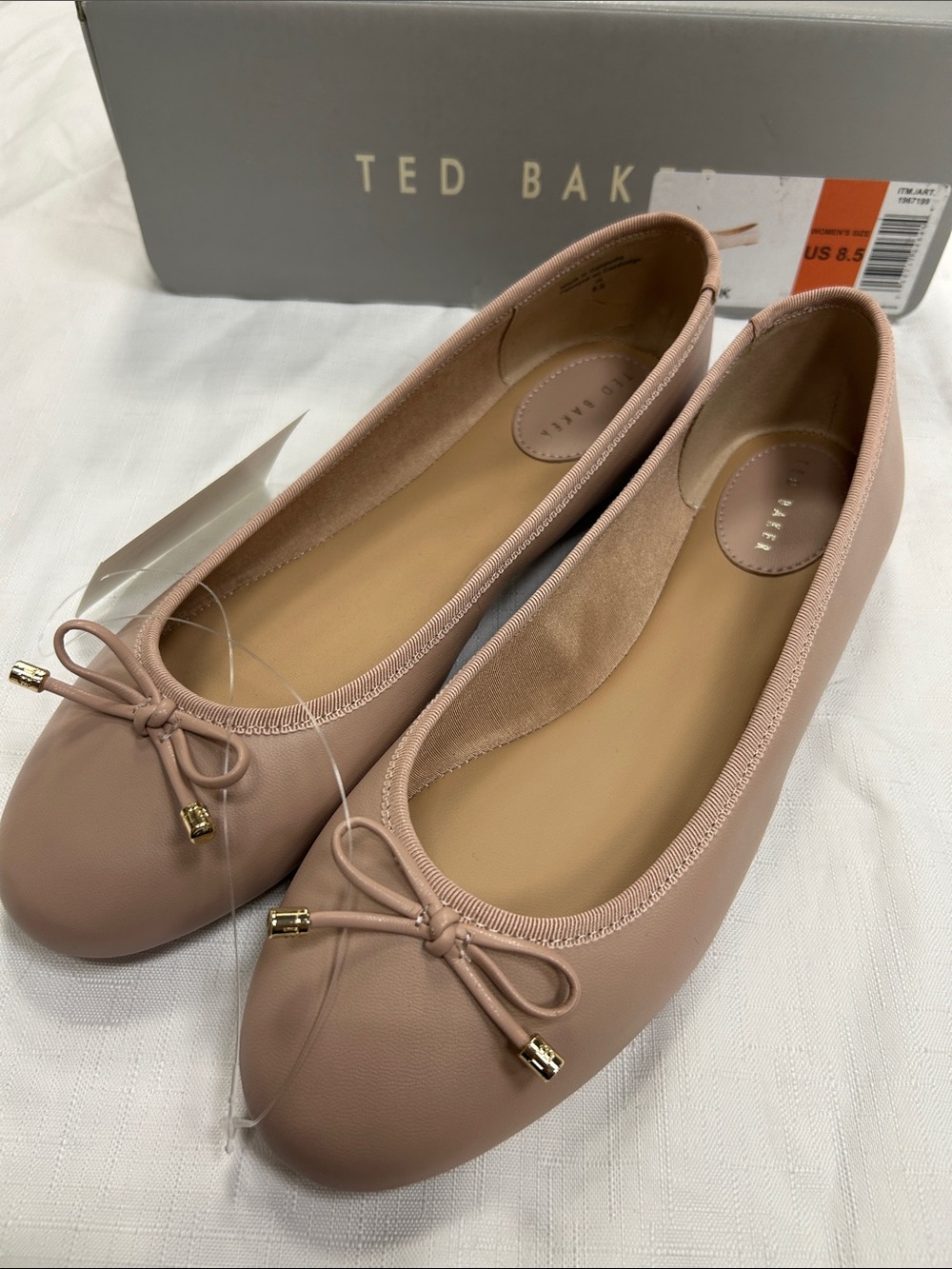 Ted Baker Blush Pink Leather Ballet Flats
